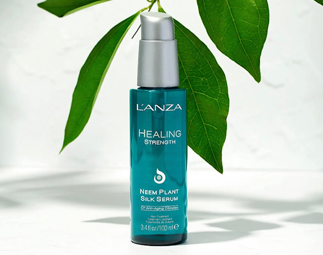 Lanza healing strength silk serum. This salon carries a variety of sustainable hair products.